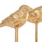 Gold Metal Bird Sculpture with Gold Foil Texturing Set